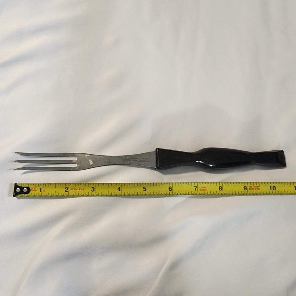 Cutco 1726 KC Stainless Steel 3 Tine Turning Fork Classic Brown Handle